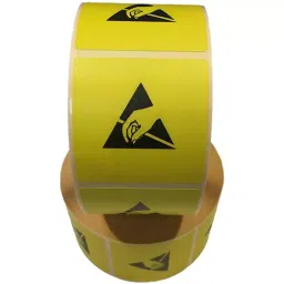 RS PRO Yellow Paper ESD Label Attention-Text 50x50 mm, 1252363 (Pack of 1000 Piece)-13