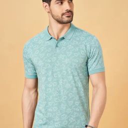 Byford By Pantaloons Blue Slim Fit Printed Polo T-Shirt-picture-29