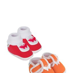 NESKA MODA Newborn Pack of 2 Pair 3 To 12 Month Unisex Baby Cotton Butterfly Soft Shoe Booties-18