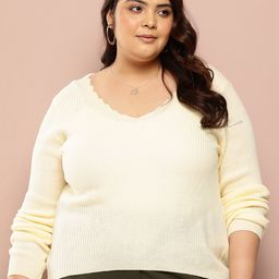Sztori Plus Size Ribbed Acrylic Cardigan-picture-26