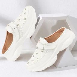 Fausto Women's White Mule Shoes-image-88