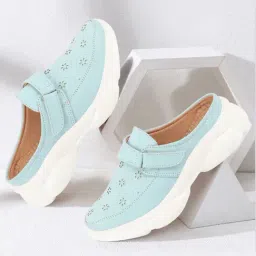 Fausto Women's Sky Blue Mule Shoes-picture-43