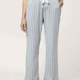 Dreamz by Pantaloons Grey Blue Cotton Striped Pyjamas-image-22