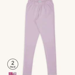 Pantaloons Junior Pink & Lilac Floral Print Leggings (Pack of 2)-image-40