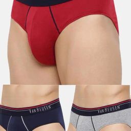 Van Heusen Regular Fit Anti Bacterial Colour Fresh Solid Briefs - Pack of 3-29