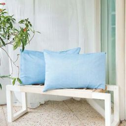 Fabindia Chambray Blue Cotton 92 TC Pillow Cover - Set of 2-image-66
