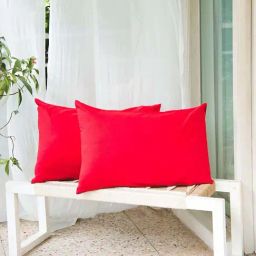 Fabindia Red Cotton 98 TC Pillow Cover - Set of 2-image-41