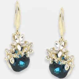 Sohi Gold Plated Party Designer Stone Drop Earrings-6