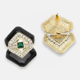 Sohi Gold Plated Party Designer Stone Drop Earrings-10