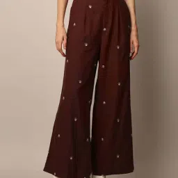 Only Brown Embroidery Trousers-image-30