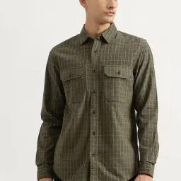 United Colors of Benetton Green Pure Cotton Regular fit Checks Shirts-picture-9
