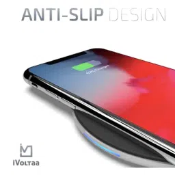 iVoltaa Air.base1 with Type C Cable for Qi Enabled Devices 10W Wireless Charging Pad (Black) image 5