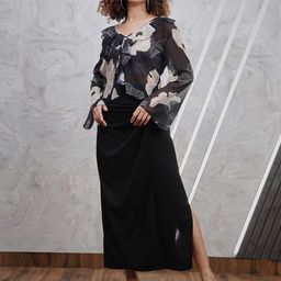 Athena Knotting Maxi Long Skirt-image-94