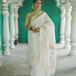 AMRUTKALA SAREES Women Woven Design Zari Banarasi Saree-image-97