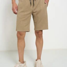 Street 808 By Pantaloons Brown Regular Fit Texture Shorts-40