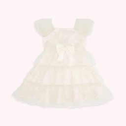 Pantaloons Junior Peach Cotton Printed Dress-image-1