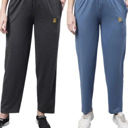 Vimal Jonney Grey & Blue Cotton Track Pants - Pack Of 2-image-43