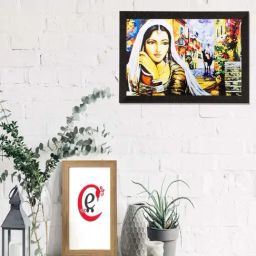 eCraftIndia Thinking Woman Matt Textured UV Art Painting-21