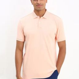Allen Solly Peach Regular fit Solid Casual Polo T-Shirt-image-106