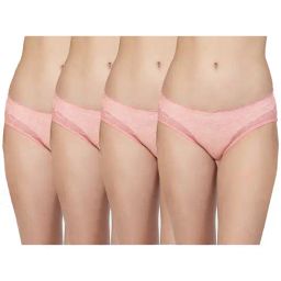 Erotissch Pack Of 4 Peach Lace Bikini-22