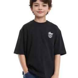 Rare Ones Boys Black Cotton Graphic Print T-Shirt-image-86