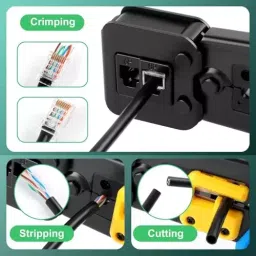FEDUS RJ45 Pass Through Crimping Tool Kit Combo 1 Ergonomic, Textured (Pack of 25 Pcs) image 3