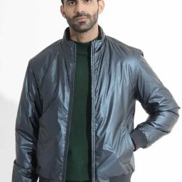 Rare Rabbit Blue Relaxed Fit Solid Jacket-37