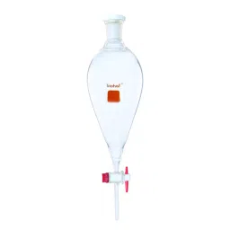 Biohall 2000 ml Squibb Shape Separating Funnel with Solid Glass Stopcock, BLS.1503.09-30