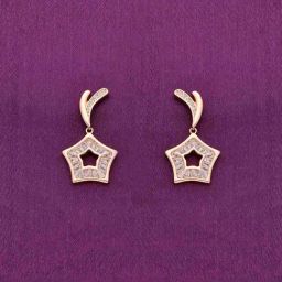 Kai Jewel Sterling Silver Zircon Studded Star Rose Gold Earrings for Women-image-58