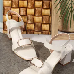 Carlton London Women's White Ankle Strap Sandals-picture-38