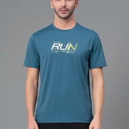 Red Tape Teal Blue Regular Fit Printed Sports T-Shirt-image-22