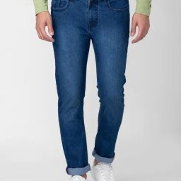 Being Human Blue Lightly Washed Slim Fit Jeans-image-72