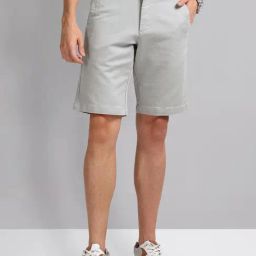 Ad By Arvind Grey Cotton Slim FitShorts image 3