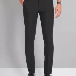 AD by Arvind Black Slim Fit Flat Front Trousers-image-70