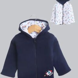 Bumzee Boys Navy Cotton Reversible Jacket-image-103