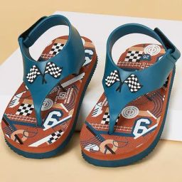 Pantaloons Junior Kids Teal Blue Ankle Strap Sandals-image-94