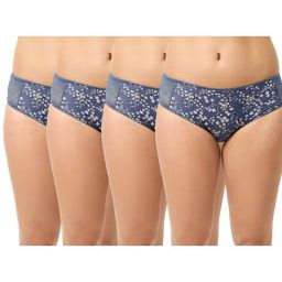 Erotissch Pack Of 4 Blue Floral Print Thongs-image-14