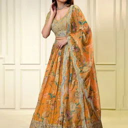 DIVASTRI Embellished Sequinned Semi-Stitched Lehenga & Unstitched Blouse With Dupatta-39