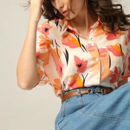 Vero Moda Multicolor Viscose Floral Print Shirt-image-31