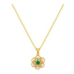 P.C. Chandra Jewellers 14k Yellow Gold Flower Design Pendant-image-86