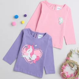 Bumzee Kids Purple & Pink Printed Full Sleeves T-Shirt (Pack Of 2)-image-41