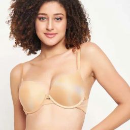 Clovia Beige Plain Bra-34