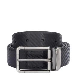 The Vertical Black & Olive Leather Reversible Belt for Men-image-53