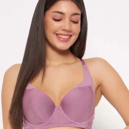 Clovia Pink Plain Bra-47