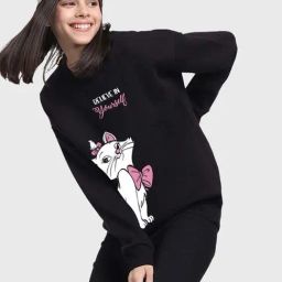 Bewakoof Black Graphic Relaxed Fit Sweatshirt-picture-35