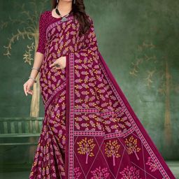 HERE&NOW Women Cotton Block Print Saree-picture-25
