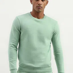 Mast & Harbour Men Solid Cotton Fleece Anti Odour Sweatshirt-image-127