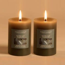 HOSLEY Green Wax Pillar Candle - Set of 2-image-77
