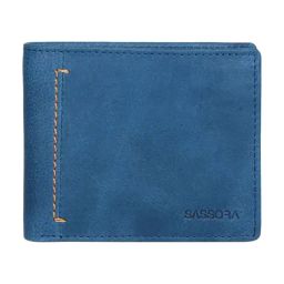 SASSORA Izan Navy & Tan Small Leather Bi-Fold Wallet for Men-14