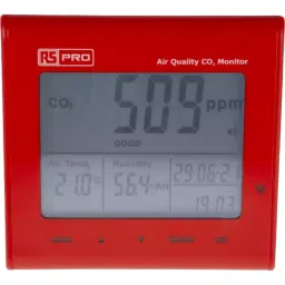 RS PRO DT-802 Air Quality Monitor,+50°C Max, 90%RH Max, Mains-Powered Model No 2121725-14